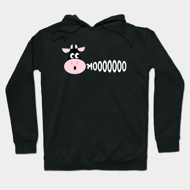 Cow Mooing Cute and Funny Hoodie by mstory